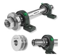 Arbre pour scie circulaire - Filetage à droite - Arbre de scie circulaire - Double poulie - Plusieurs longueurs (longueur 400 mm)