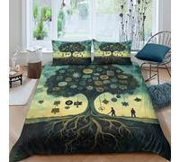 Arbre représentant le développement personnel concept de réconciliation Housse Couette Ado Adulte Taie D'oreiller,3 Pièces Parure Microfibre Avec Fermeture Éclair,3D KnChouetteedge And Understanding