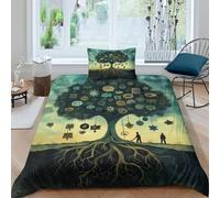 Arbre représentant le développement personnel concept réconciliation Housse Couette Ado Adulte Avec Taie D'oreiller,3 Pièces Parure Microfibre 3D KnChouetteedge Understanding Symbol Imprimé Motif Sin