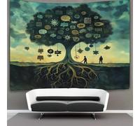 Arbre représentant le développement personnel concept réconciliation Tapisserie Symbole connaissance compréhension Suspendu Mur Chambre À Coucher,salon,dortoir,esthétique,décoration Murale 70cmx100cm