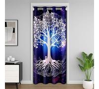Arbre Rideau de Porte pour Intimité 150x203,Galaxie Mystérieux Chic Chaud Rideau Occultant,Exotique Ciel Étoilé Enfant Adolescent Rideau Porte,Blanc Violet Étoile Lune Rideaux de Séparation de Chambre