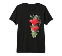 Arbre Rouge Rowan Baies et Feuilles Un côté Forme Mania T-Shirt Haut de Gamme