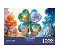 Arbre saisonnier 1000 Pièce Clover Landscape Stock De Cartes Premium Jeu De Puzzle Défi Éducatif Pack De Valeur Joyeux Cadeau Décoration Murale 38x26cm/1000pcs