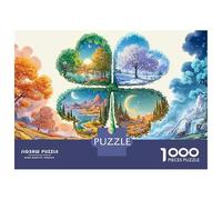 Arbre saisonnier 1000 Pieces Sturdy Paper Board Art 4 Saisons Jigsaw Puzzles for Teens Digital Detox Home Decor Recycled Cardboard 52x38cm/1000pcs