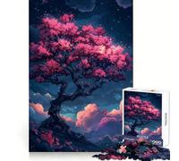 Arbre Solitaire dans Les Nuages Puzzle de 1000 pièces pour Adolescents Développe la mémoire Confortable et Relaxant Découpe Ferme Cadeau Festif (38x52cm)