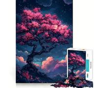 Arbre Solitaire dans Les Nuages Puzzle de 1000 pièces pour Adolescents Développe la mémoire Confortable et Relaxant Découpe Ferme Cadeau Festif (38x52cm)