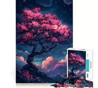 Arbre Solitaire dans Les Nuages Puzzle de 1000 pièces pour Adolescents Stimule la mémoire Détente Douce Coupe Premium Surprise d'anniversaire (50x75cm)
