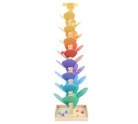 Arbre Sonore, Jouet Montessori en Bois avec Bille de Course, Circuit Billes Arc-en-Ciel 1 Base, 12 Billes, 6 Couleurs de 3 Ans pour Garçons/Filles