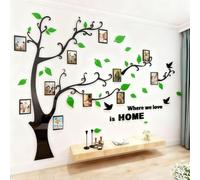 Arbre Sticker Muraux 3D Autocollants DIY Cadre de Photo Stickers Mural Arts Décorations pour Chambre, Salon, Chambr (G Vert Droite,XXL: 240 * 333CM)