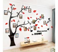 Arbre Sticker Muraux 3D Autocollants DIY Cadre de Photo Stickers Mural Arts Décorations pour Chambre, Salon, Chambr (Rouge Droite,M: 150 * 210CM)
