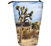 Arbre Télescopique Crayon Papeterie Boîte De Rangement Stylos Avec Fermeture Éclair pour Femmes Hommes Garçons Filles Sable Désert Bois Plante Botanique Nature Herbe Roche Pierre Ciel Nuage Écologie