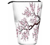 Arbre Télescopique Crayon Papeterie Case Stylos Boîte De Rangement avec Fermeture Éclair pour Femmes Hommes Garçons Filles Cerisier Japonais Branche Fleur Bourgeon Brindille Feuillage Floraison Natur