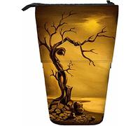 Arbre Télescopique Crayon Papeterie Étui Stylos Boîte De Rangement avec Fermeture Éclair pour Femmes Hommes Garçons Filles Croquis Mort Branche Nature Sèche Feuillage Vieux Vintage Crack Crack Grow S