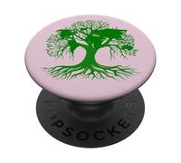 Arbre Terre Racines Silhouette Healthy Planet Eco Vert PopSockets PopGrip Adhésif