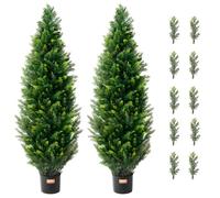 Arbre Topiaire Artificiel en Cèdre-VEVOR-380 x 380 x 1230 mm-Ensemble de Verdure Artificielle Classée UV
