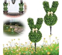 Arbre topiaire de Lapin Artificiel, topiaire de Lapin, Arbres topiaires de Lapin de Pâques Artificiel en Plein air, Arbre topiaire Artificiel en Forme de Lapin (2PCS)