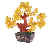 lachineuse - Arbre Feng Shui en Citrine Jaune - Arbre de Fortune 12 cm - Décoration Asiatique Japonais - Arbre de Fortune - Déco Asiatique Bonzai Pierres Précieuses - Objet Traditionnel Japonais Zen