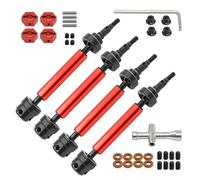 Arbre Transmission rc Compatible avec ARRMA 3S pour Rock V2 pour Granite pour Senton 1/10 RC Car Upgrade Parts 4pcs Metal Front and Rear CVD Transmission Shaft(Red)