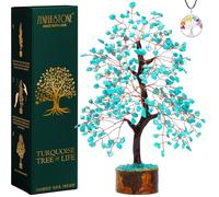 Arbre turquoise pour espace de vie - Décoration de maison et de bureau | Bonsaï fait main pour la protection, la guérison et la communication comme symbole de vérité pour maman et papa