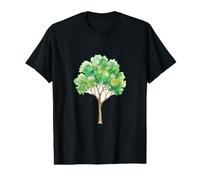 Arbre Vert Aquarelle Minimaliste Nature Art T-Shirt Graphique avec Valeur