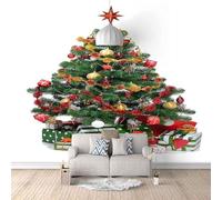Arbre Vert Cubique Boule À Suspendre Multicolore Papier Peint 3D Installation Facile Intissé Tapisserie Bureau Salon Canapé Chambre Décoration Murale-150cm×105cm