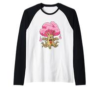 Arbre Yokai en fleur de cerisier avec un œil et flammes roses fantômes Manche Raglan