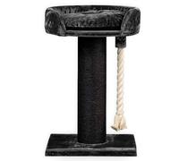 Arbres à Chat RHRQuality pour Grands Chats - Chartreux - 80 cm de Haut - avec Poteau en sisal Extra épais de 20 cm - Bac de litière Luxueux de ⌀60 cm - Blackline Gris foncé