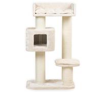 Arbres à Chat RHRQuality pour Grands Chats - Devon Rex - 120 cm de Haut - avec poteaux en sisal de 15 cm et Maison de Jeu - Crème