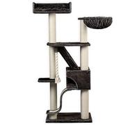 Arbres à Chat RHRQuality pour Grands Chats - Kilimandjaro de Luxe - 195 cm de Haut - avec poteaux en sisal de 12 cm et Couchage Luxueux - Gris foncé