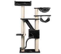 Arbres à Chat RHRQuality pour Grands Chats - Kilimandjaro de Luxe Crown - 195 cm de Haut - avec poteaux en sisal de 12 cm et Plateau de Repos Luxueux - Gris foncé