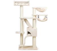 Arbres à Chat RHRQuality pour Grands Chats - Kilimandjaro de Luxe Crown - 195 cm de Haut - avec poteaux en sisal de 12 cm et Plateau de Repos Luxueux - Crème
