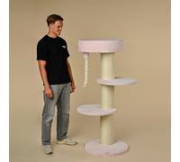 Arbres à Chat RHRQuality pour Grands Chats - Maine Coon Sleeper - 150 cm de Haut - avec poteaux en sisal Extra épais de 20 cm - Rose