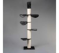 Arbres à Chat RHRQuality pour Grands Chats - Maine Coon Tower Plus - 235 à 255 cm de Haut - avec poteaux en sisal Extra épais de 20 cm - Gris foncé