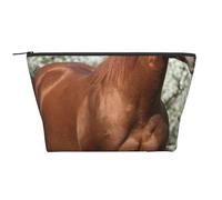 Arbres à Fleurs de Chevaux imprimés, Trousse de Toilette Trousse de Maquillage Sac à cosmétiques Trousse de Toilette de Voyage Portable