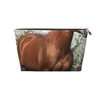 Arbres à Fleurs de Chevaux imprimés, Trousse de Toilette Trousse de Maquillage Sac à cosmétiques Trousse de Toilette de Voyage Portable