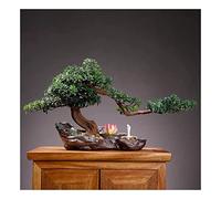 Arbres Artificiels D'Intérieur, Bonsaï Artificiel, Fausses Plantes pour Décoration Murale, Bibliothèque, Jardin Zen, avec Sculpture De Lotus Rose, Hauteur 40 Cm, Gris