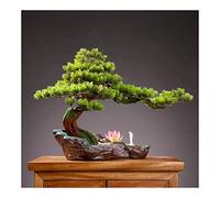 Arbres Artificiels D'Intérieur, Bonsaï Artificiel, Fausses Plantes pour Décoration Murale, Bibliothèque, Chambre, Jardin Zen, avec Sculpture De Lotus Rose, Hauteur 40 Cm, Doré
