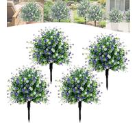 Arbres Artificiels en Pot avec Piquets, Topiaires De Camélia Résistantes Aux UV, Buissons Artificiels Réalistes Et Plantes Artificielles D'extérieur pour Le Jardin, Le Porche (4 pièces)