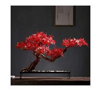 Arbres artificiels Érable Artificiel Rouge Plantes en Pot Plantes artificielles d'intérieur Bonsaï Zen Artificiel Décoration de Bureau, Taille: 19,7 x 13,8 x 9,8 Pouces Plantes en Pot