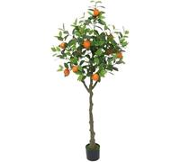 Arbres Artificiels Faux Arbre Plantes Artificielles Faux Oranger Décoration Artificielle De Fruits De Plante Verte Artificielle avec des Feuilles Réalistes dans Un Pot en Plastique, A, 150cm