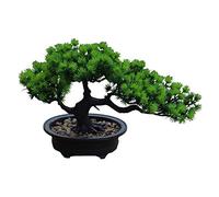 Arbres artificiels Maison Salon Bureau Décoration Simulation Plantes Vertes Petit Pot Artificiel Bonsaï Arbre Intérieur Bureau Décoration Faux Bienvenue Pin Bonsaï, Plastique, Plantes en Pot Vertes