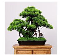 Arbres Artificiels Pins Artificiels Faux Arbre Vert Plantes en Pot Feuilles de Pin réalistes Petits Moines en céramique Décorations de Maison de Bureau Plantes en Pot