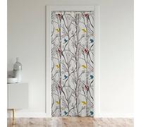Arbres Branches Rideau Occultant Rideaux Nature Cute Oiseauxs Rideaux Interieur Salon Chambre pour Chambre Salon Rideaux Exterieur d'entrée Animaux Sauvages Rideau de Porte 86x203cm Mustard Maroon