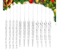 Arbres d'arbre de Noël - Pendentifs de sapin de Noël en acrylique | Pendentifs en coquillage transparents | 12 pièces décorations de Noël | Coût de décoration de guirlandes pour E