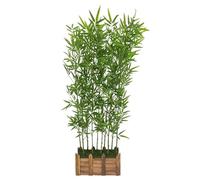 Arbres de bambou artificiels pour extérieur, cour, décoration de jardin, plante verte artificielle avec base en bois, cloison haute pour cloison de restaurant