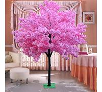 Arbres de Fleur de Cerisier artificiels Plusieurs Tailles Rondes de la Fleur Dense Rose Rose réel tiges de Bois et Feuilles réalistes répliques de Plante Artificielle Rose - 2x1m