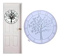 Arbres De Moule En Résine D'horloge - Forme D'horloge En Résine Bricolage, Motif De Vie D'arbre, Décoration D'art Mural | Moule De Moulage Réutilisable Pour Décoration De Porte De Maison Faite À La Ma
