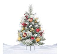 Arbres de Noël artificiels, avec éclairage à piles et aspect réaliste, vert pour extérieur, jardin, terrasse, pelouse, intérieur, extérieur et salle de séjour