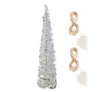 Arbres de Noël artificiels | Sapin de Noël à paillettes avec lumières LED colorées - pour chambre à coucher, intérieur ou extérieur, porche, décoration de vacances d'Halloween