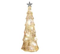 Arbres de Noël en verre - Pièce maîtresse de table avec veilleuse à piles | min veilleuses pour sapin de Noël pour étagères, fenêtres et décoration intérieure, décoration parfaite
